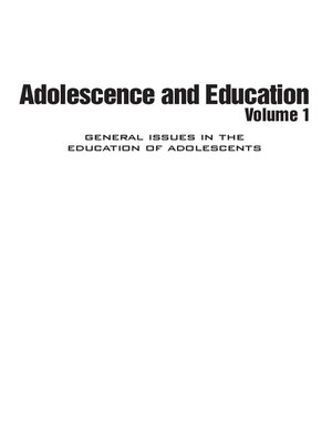 cover image of Adolescence and Education